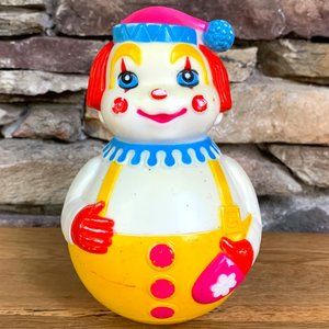 VTG Chime Clown Roly Poly Baby Toy The First Years 1972
